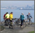 SBC members biking on Alki Beach.